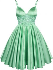 Unique Elastic Woven Satin Lace Up Court Dresses for Sweet 16 Sleeveless Knee Length Lace