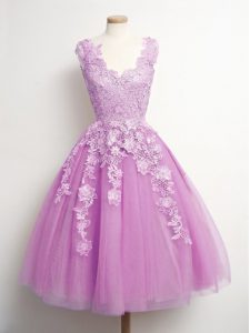 Exceptional Sleeveless Appliques Lace Up Quinceanera Court Dresses