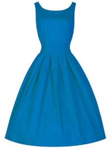 Sumptuous Sleeveless Knee Length Ruching Zipper Quinceanera Court Dresses with Blue