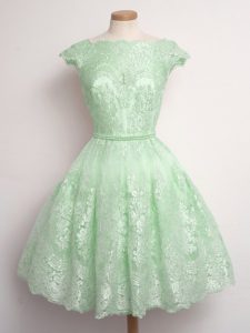 Best Scalloped Lace Up Lace Dama Dress for Quinceanera Cap Sleeves
