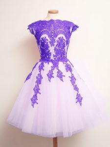 On Sale Multi-color Quinceanera Dama Dress Prom and Party and Wedding Party with Appliques Scalloped Sleeveless Lace Up