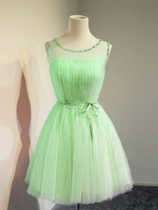 Admirable Sleeveless Tulle Lace Up Dama Dress for Quinceanera for Prom and Party and Wedding Party