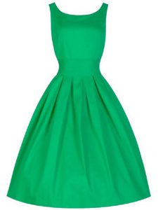 Elegant Green Lace Up Court Dresses for Sweet 16 Ruching Sleeveless Knee Length