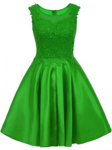 Fancy Mini Length A-line Sleeveless Green Dama Dress for Quinceanera Zipper