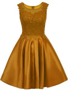 Discount Brown Vestidos de Damas Prom and Party with Lace Scoop Sleeveless Zipper