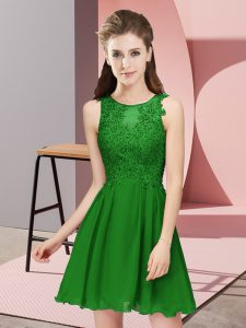 On Sale Green Scoop Neckline Appliques Damas Dress Sleeveless Zipper