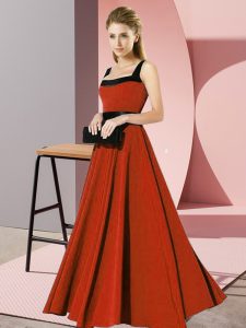 Rust Red Sleeveless Chiffon Zipper Court Dresses for Sweet 16 for Wedding Party