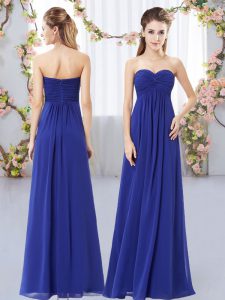 Floor Length Royal Blue Vestidos de Damas Sweetheart Sleeveless Zipper