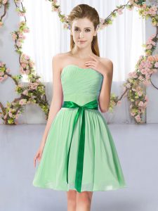 High Quality Apple Green Sweetheart Lace Up Belt Quinceanera Dama Dress Sleeveless