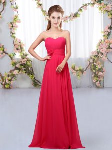Cheap Hot Pink Sweetheart Lace Up Hand Made Flower Quinceanera Court Dresses Sleeveless