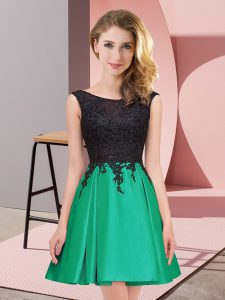 Green Dama Dress Wedding Party with Lace Scoop Sleeveless Zipper