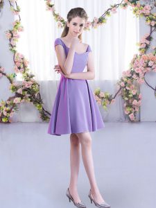 Mini Length Zipper Quinceanera Court Dresses Lavender for Wedding Party with Ruching