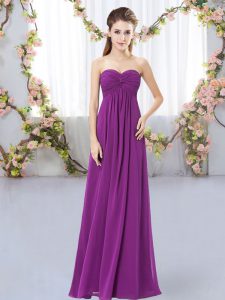 High Quality Purple Dama Dress for Quinceanera Wedding Party with Ruching Sweetheart Sleeveless Zipper