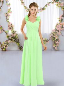 Luxurious Straps Lace Up Hand Made Flower Quinceanera Court of Honor Dress Sleeveless