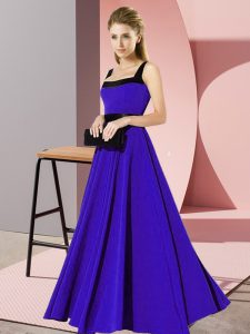 Floor Length Empire Sleeveless Blue Dama Dress for Quinceanera Zipper