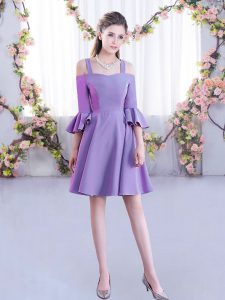Sexy Lavender Off The Shoulder Neckline Ruching Quinceanera Court Dresses Half Sleeves Zipper