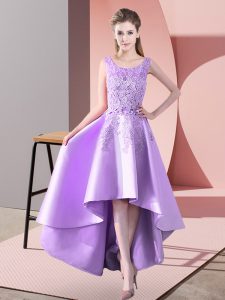 High Low A-line Sleeveless Lavender Vestidos de Damas Zipper
