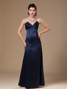 Navy Blue Sweetheart V-neck Dama Dresses For Quinceanera