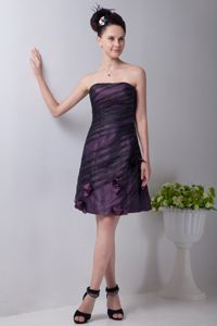 Mature Two-Toned Short 15 Dresses for Damas with Flowers 2013