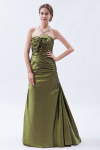 Cheap Ruched Formal Dama Dress for Quinceanera Olive Green