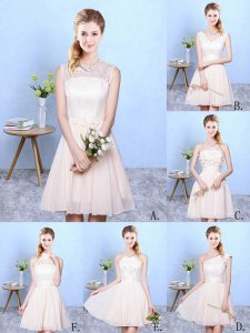 One Shoulder Sleeveless Lace Up Court Dresses for Sweet 16 Baby Pink Chiffon