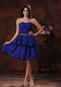 Mini-length Navy Blue Short Formal Dresses For Dama with Beading