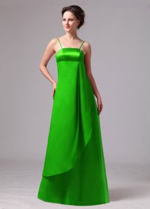 Spring Green Spaghetti Straps Dama Dress Apron Design Overlay
