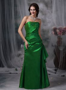 Dark Green Strapless Sweet 15 Dress for Damas with Appliques