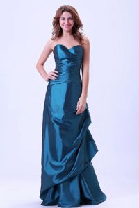 Sweetheart Floor-length Pick-ups Damas Dresses for Quince in Teal