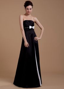 A-Line Strapless Floor-length Quinceanera Damas Dresses in Black