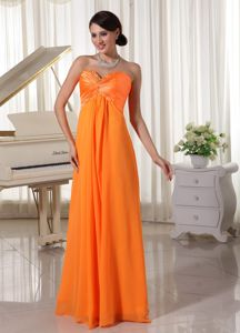Sweetheart Beaded Empire Quinceanera Damas Dresses in Orange