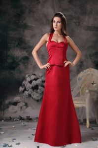 Halter Red Sweetheart Column Long Damas Dresses For Quince