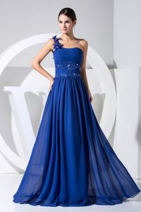 Beading One Shoulder Damas Dresses For Quince in Royal Blue