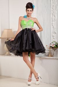 Multi-color Sweetheart Beading Mini-length Organza Dama Dresses