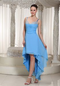 Straps Beading Ruched Layers High-low Teal 15 Dresses for Damas