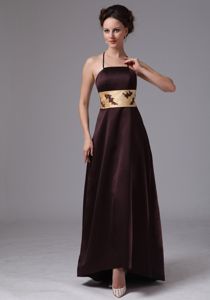 Gold Sash and Spaghetti Straps for Brown Belt with Appliques Dama Dress