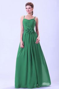 Green Handle Flower Dama Dress for Quince Embellished Spaghetti Straps