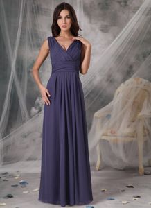 V-neck Chiffon Ruched Damas Dresses for Quince for Cheap