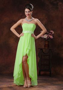 Sweet High-low Chiffon Dresses for Damas in Spring Green online