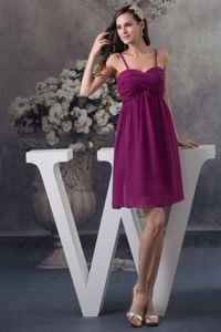 2013 Spaghetti Straps Purple Short Dama Dress for Quinceanera
