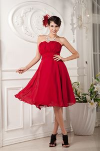 Plus Size Chiffon Sweetheart Knee-length Red Dresses for Dama